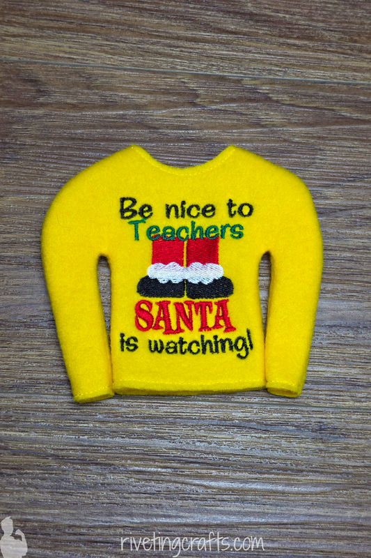 Sassy Teacher Sweater for Christmas Scout - Doll Clothes 12 inch Doll Size Prop