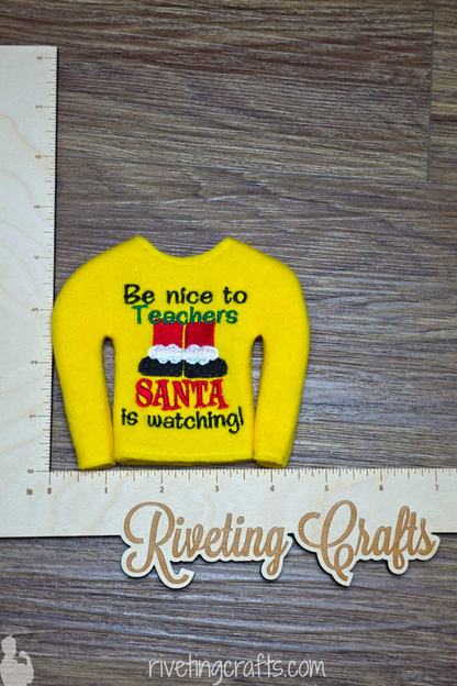 Sassy Teacher Sweater for Christmas Scout - Doll Clothes 12 inch Doll Size Prop