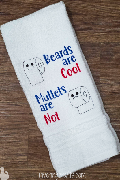 Beards vs Mullets Hand Towel