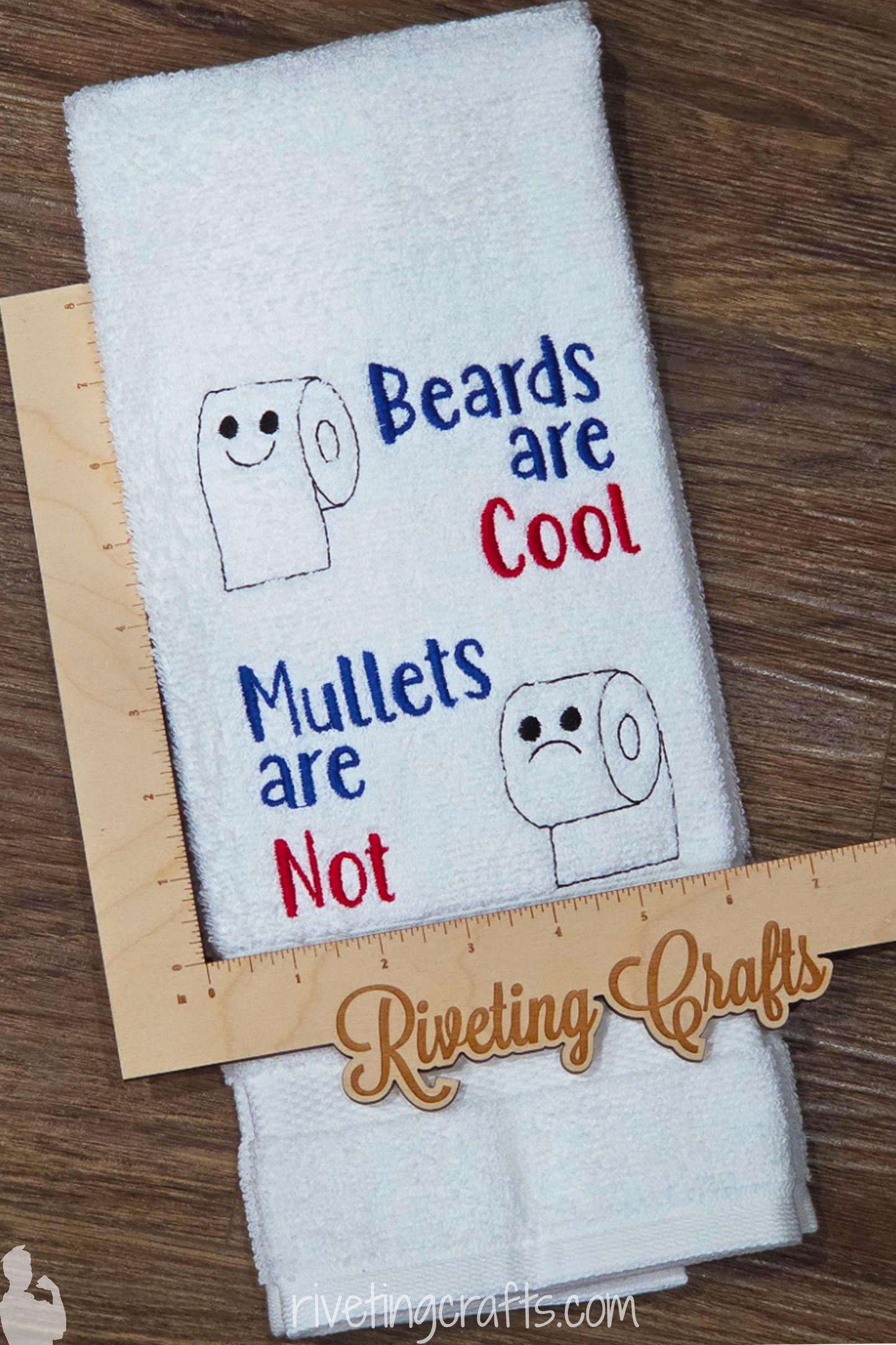 Beards vs Mullets Hand Towel