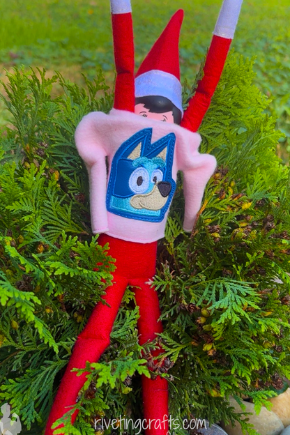 Bluey Elf Sweater – Tiny Trouble in a Big Heeler World