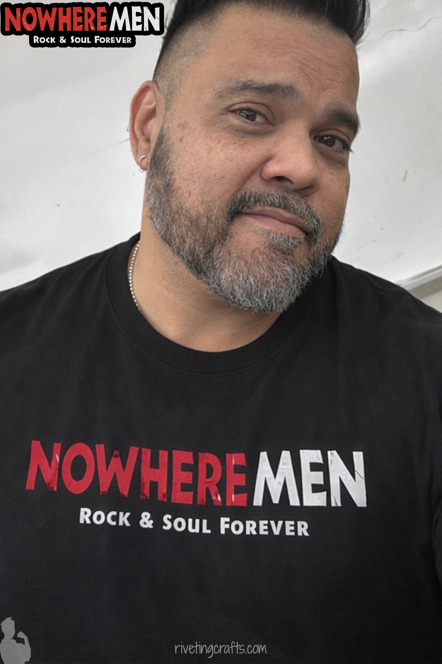 NoWhere Men Band T-Shirt in Black Cotton with choice of Graphic Design