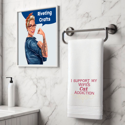 Cat Addiction Hand Towel