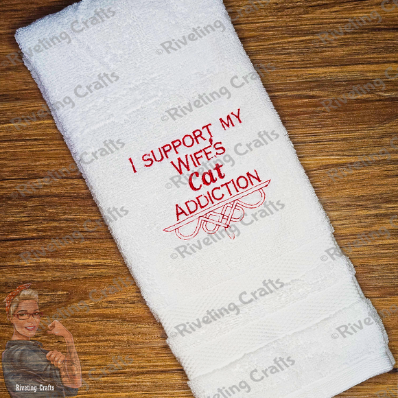 Cat Addiction Hand Towel