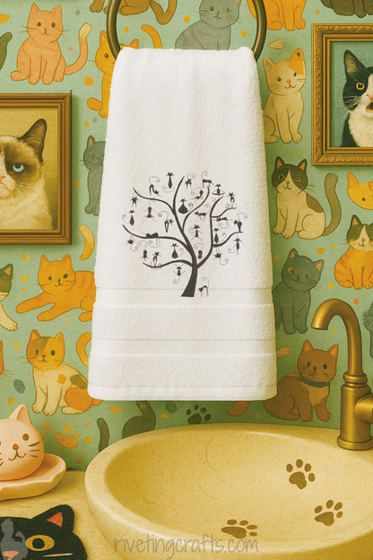 Cat Tree of Life Hand Towel – Feline Branch Party