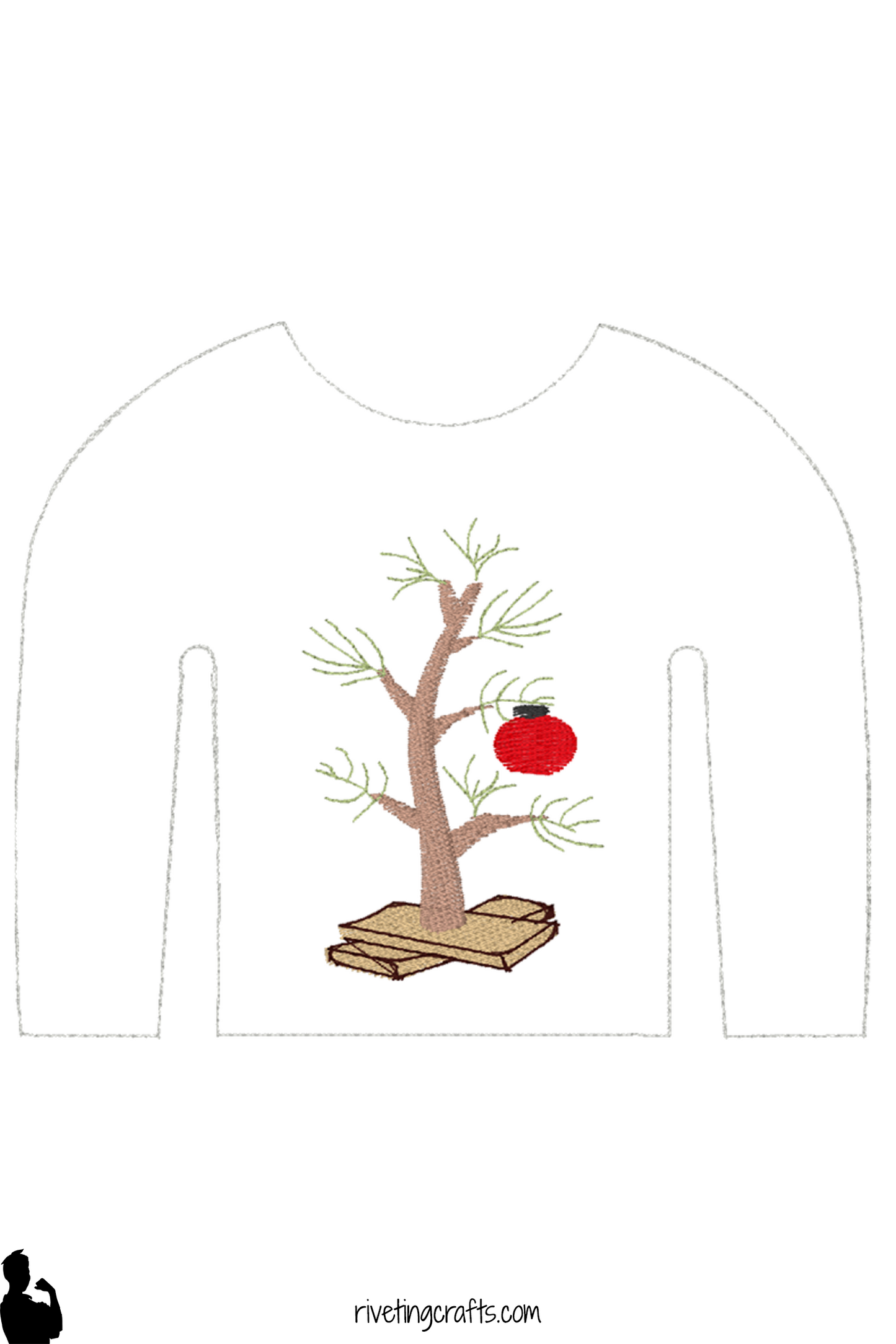 Funny Minimalist Christmas Tree Elf Sweater - Cute Doll Clothes for Holiday Scout on the Shelf