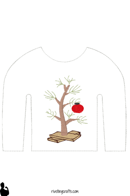 Funny Minimalist Christmas Tree Elf Sweater - Cute Doll Clothes for Holiday Scout on the Shelf