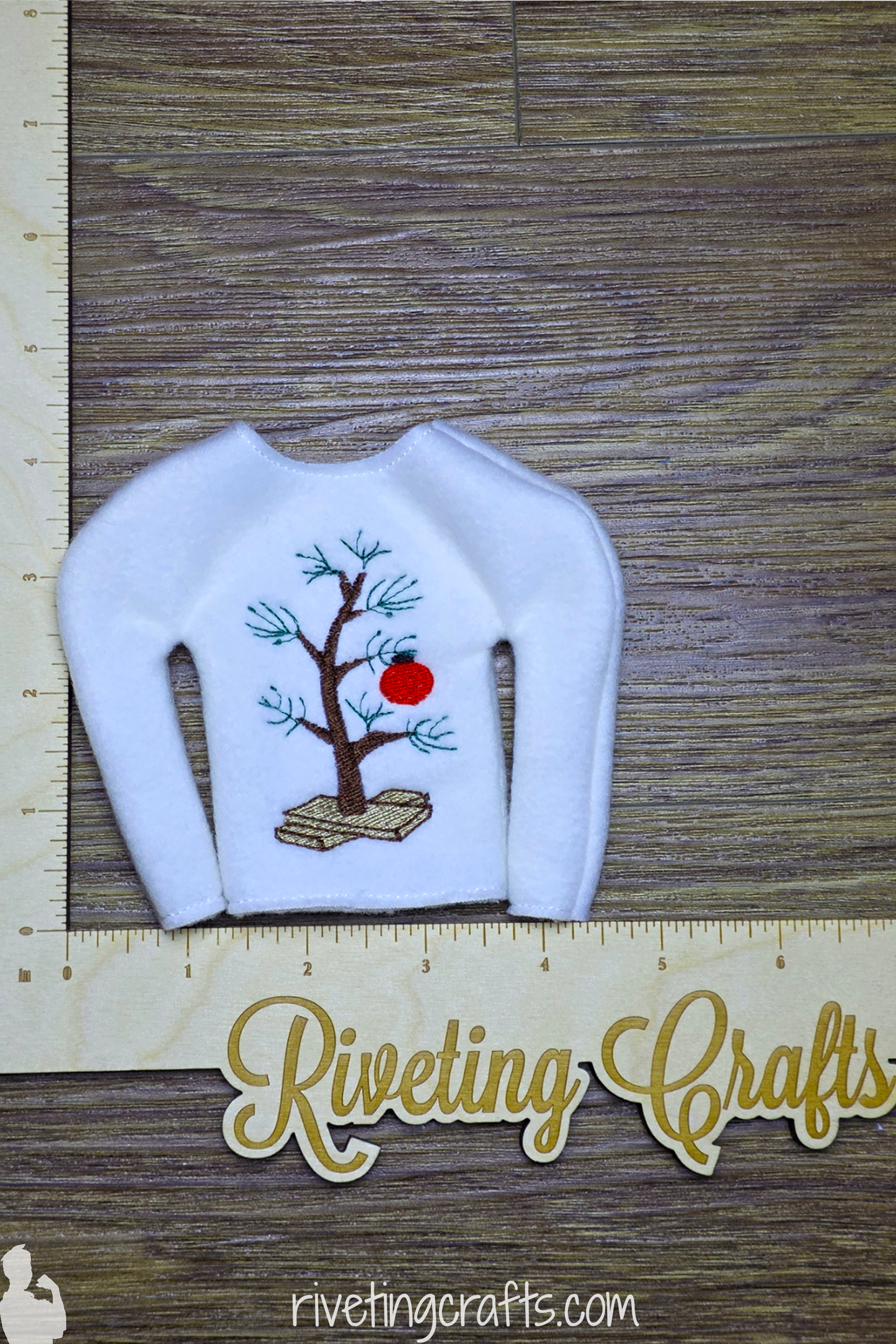 Funny Minimalist Christmas Tree Elf Sweater - Cute Doll Clothes for Holiday Scout on the Shelf