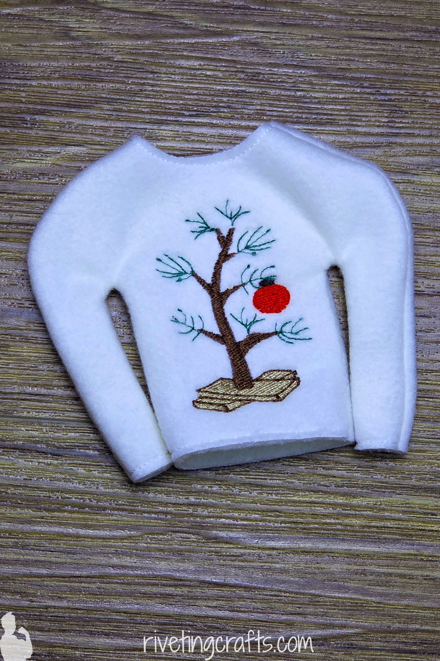 Funny Minimalist Christmas Tree Elf Sweater - Cute Doll Clothes for Holiday Scout on the Shelf