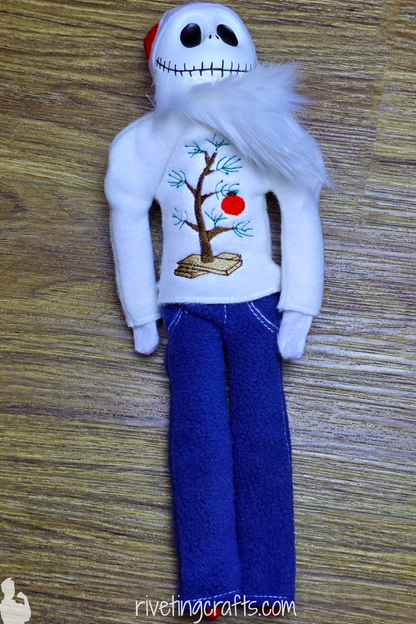Funny Minimalist Christmas Tree Elf Sweater - Cute Doll Clothes for Holiday Scout on the Shelf