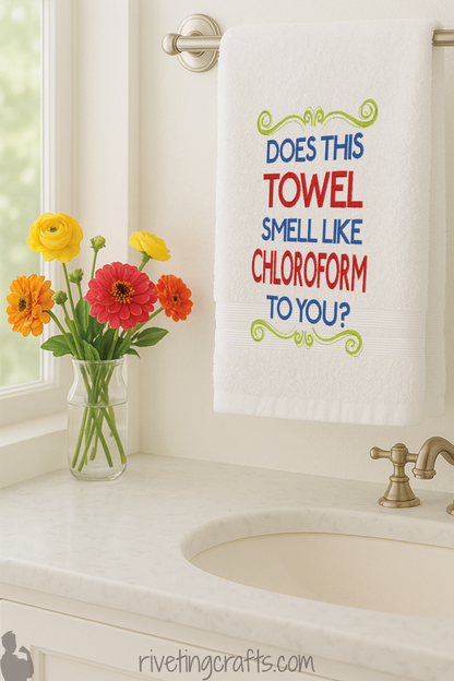 Funny Chloroform Towel – Dark Humor Dish Cloth for Secret Agent Kitchens