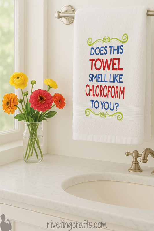 Funny Chloroform Towel – Dark Humor Dish Cloth for Secret Agent Kitchens