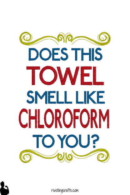 Funny Chloroform Towel – Dark Humor Dish Cloth for Secret Agent Kitchens