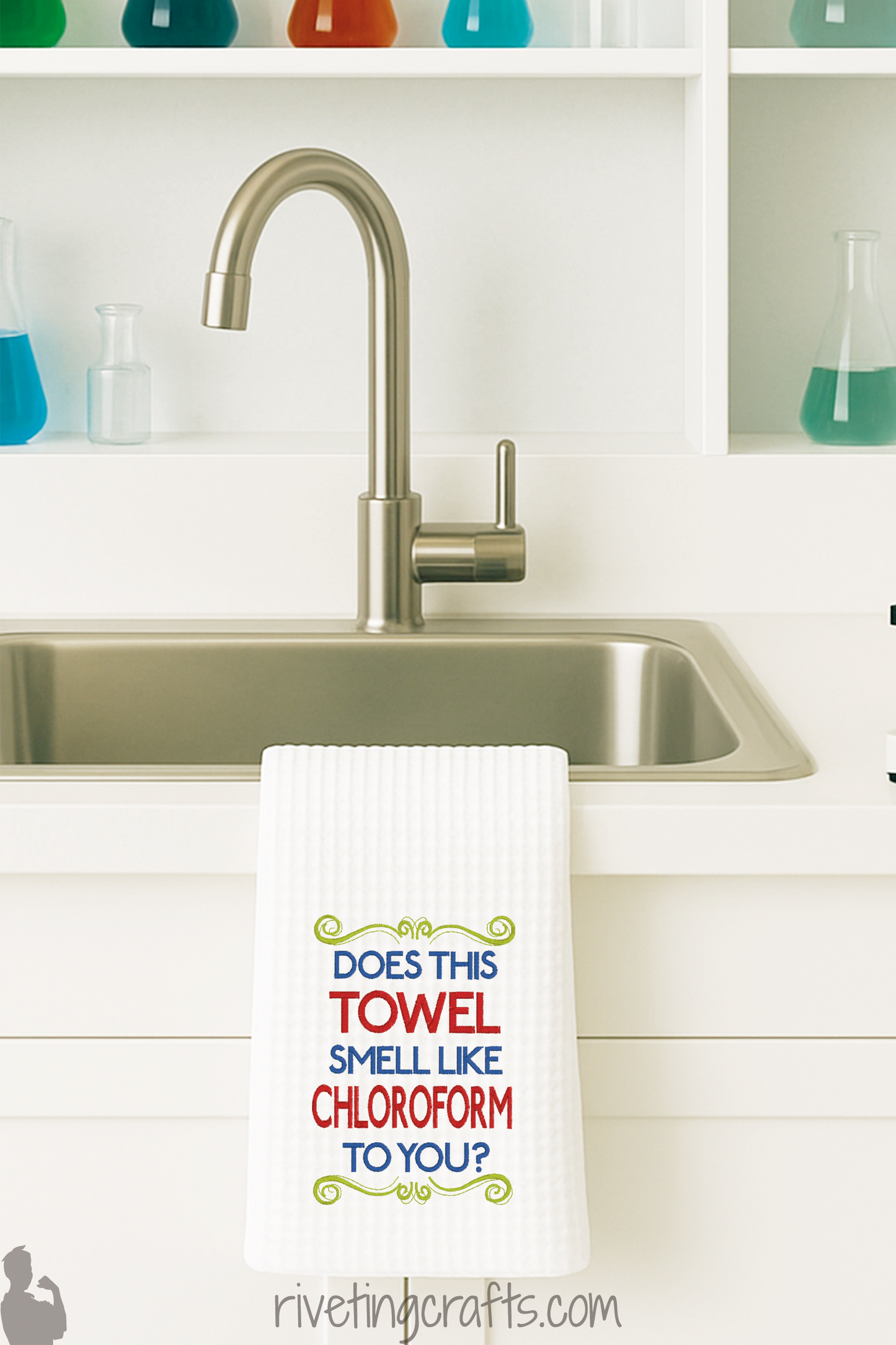 Funny Chloroform Towel – Dark Humor Dish Cloth for Secret Agent Kitchens