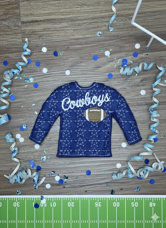 Football Team Elf Sweater, Doll Clothes for Christmas Game Day Fun