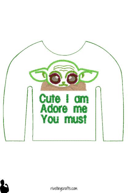 Funny Baby Alien Elf Sweater, Cute Little Green Space Scout Doll Clothing