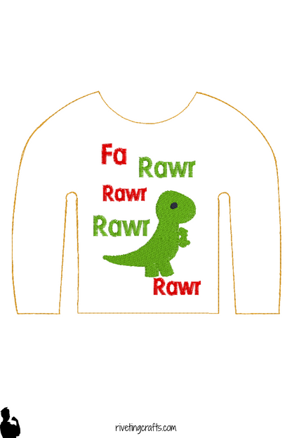 Dinosaur Elf Sweater – Fa Rawr Rawr Rawr Funny Christmas Doll Outfit