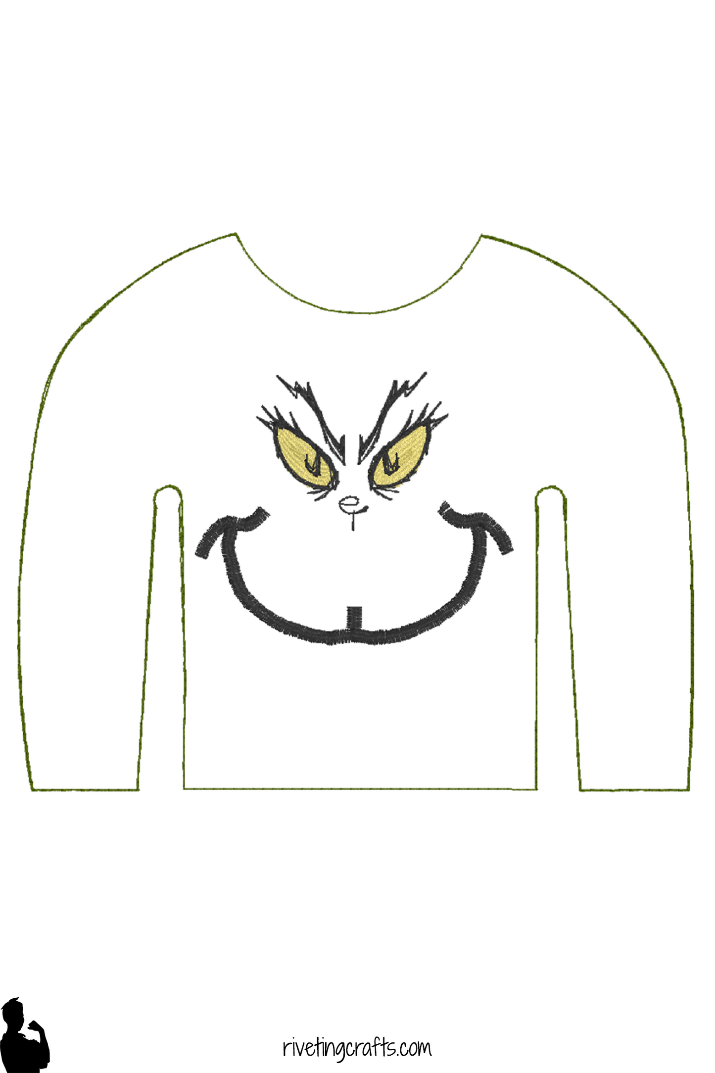 Sassy Grumpy Green Doll Sweater Miniature Surveillance Agent Clothing