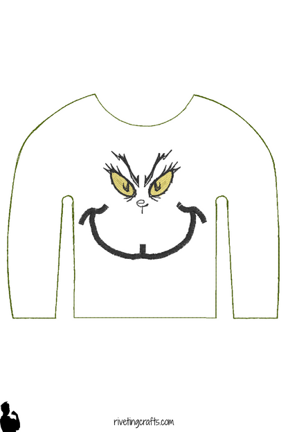 Sassy Grumpy Green Doll Sweater Miniature Surveillance Agent Clothing