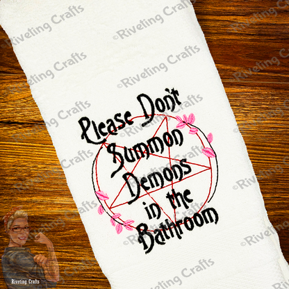 Please Don't Summon Demons Hand Towel