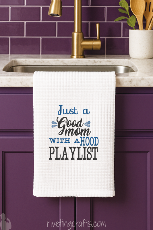 Good Mom, Hood Playlist Hand Towel