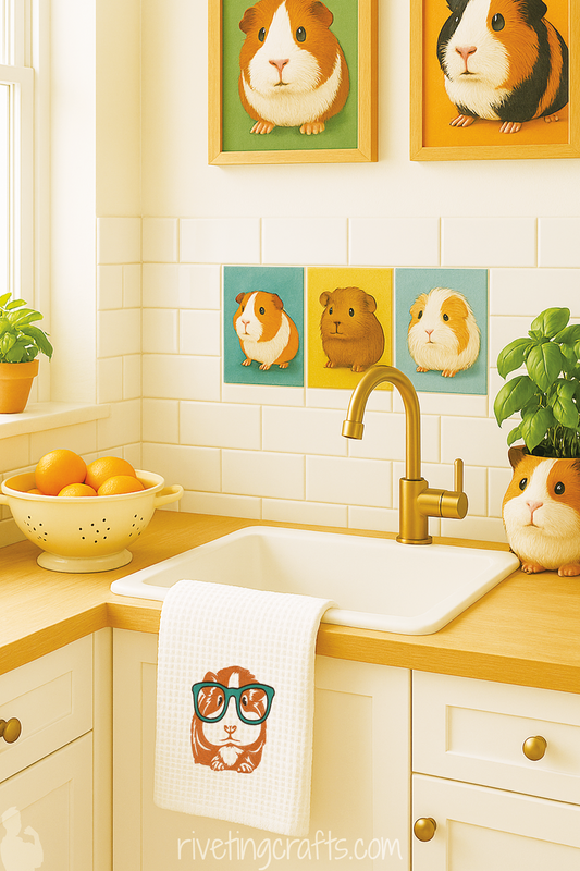 Guinea Pig with Glasses Hand Towel