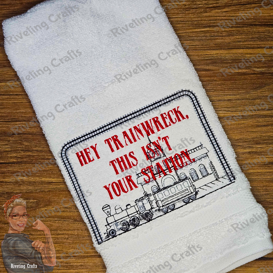 Hey Train Wreck Hand Towel