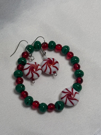 Christmas earrings & bracelet set