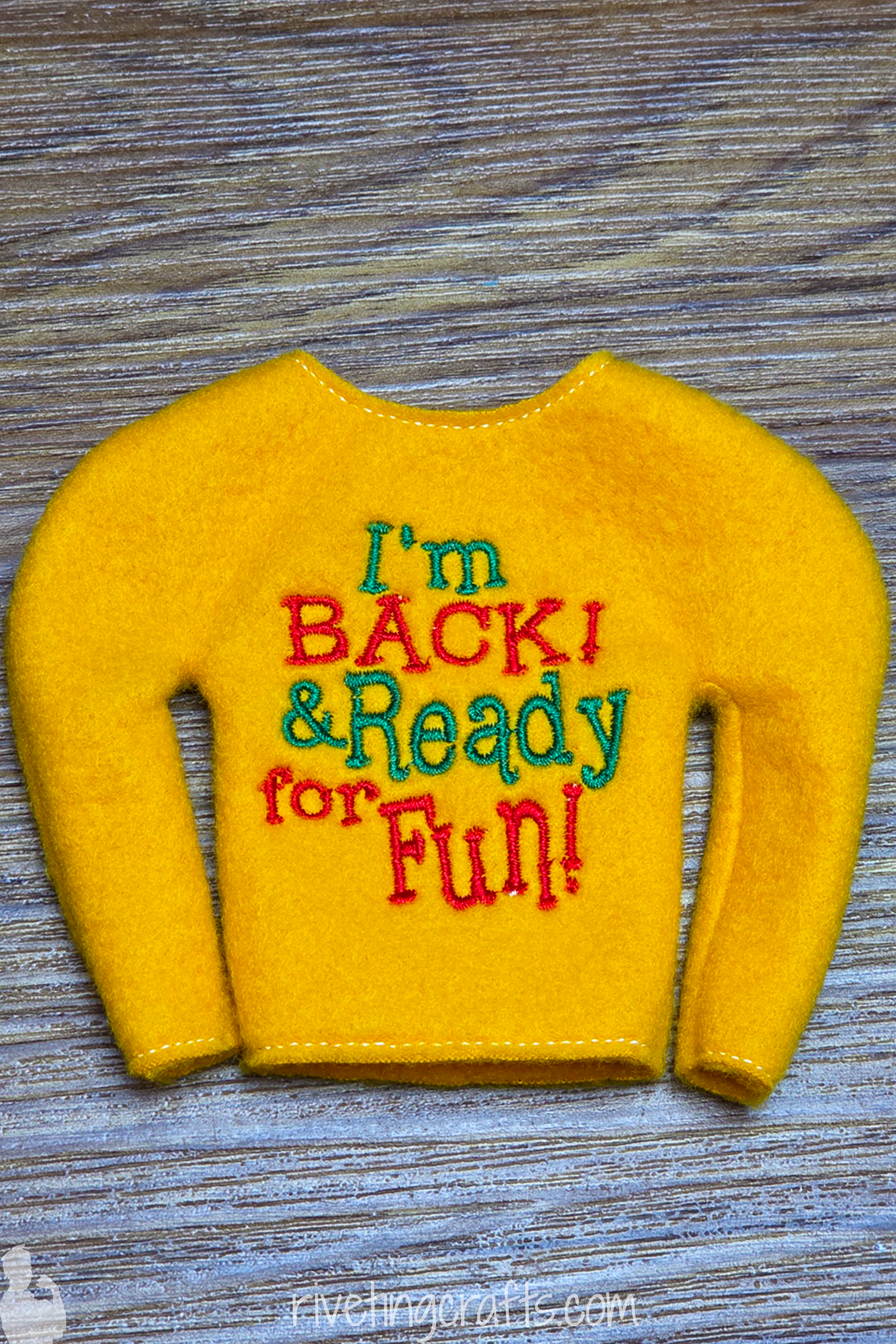 "I'm Back" Elf Sweater, Doll Clothes for Christmas Fun and Mischief