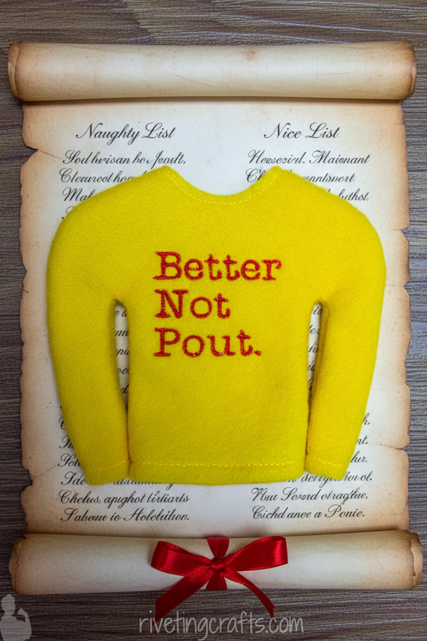 "Better Not Pout" Elf Sweater, Christmas Surveillance Doll Shirt