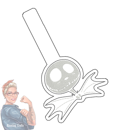 Jack Skellington Head & Bow Keychain