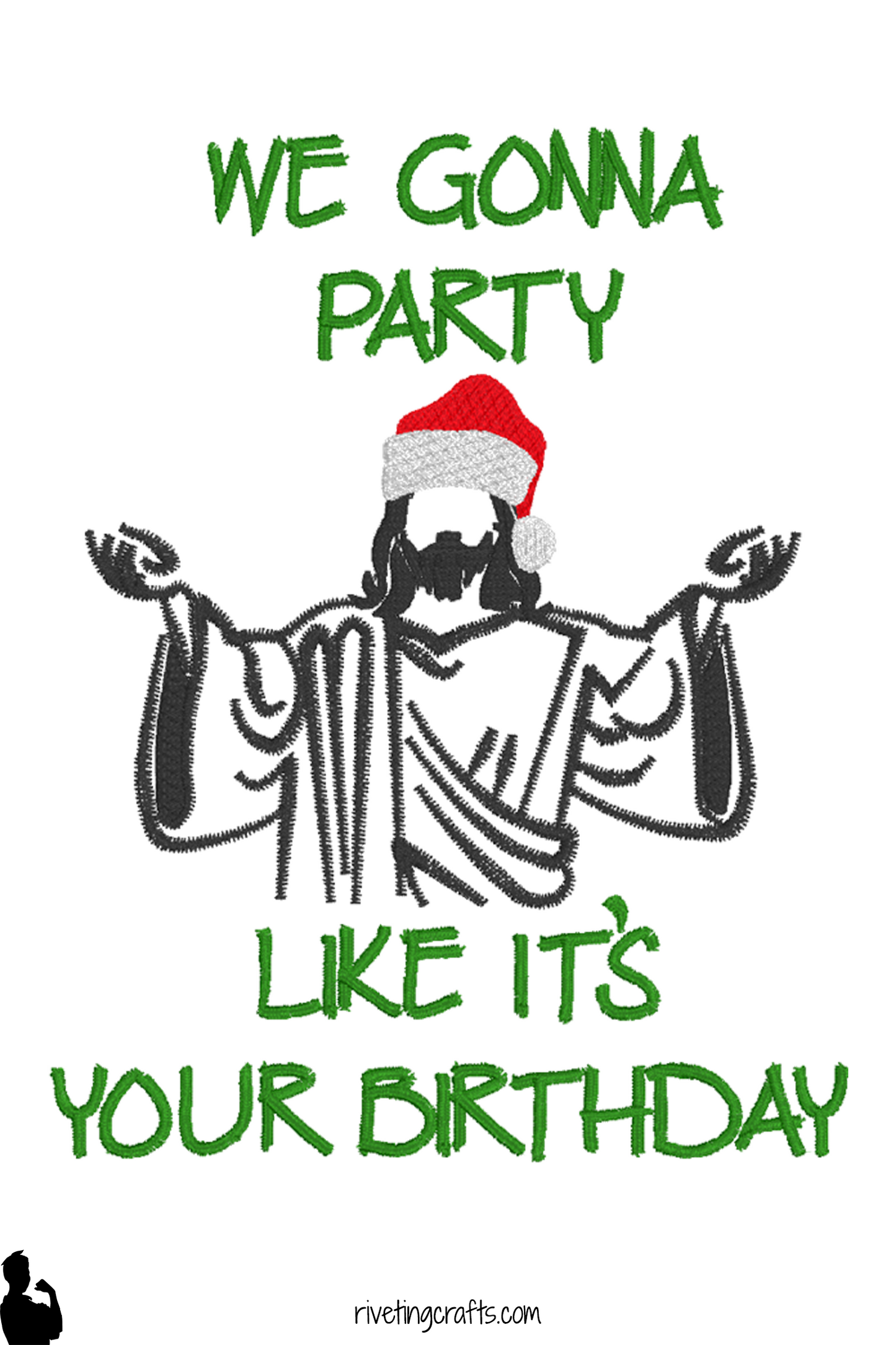 Funny Christmas Hand Towel - "We Gonna Party Like It's Your Birthday"