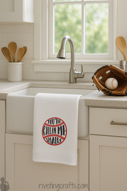 Funny Baseball Movie Quote Hand Towel | Embroidered Home Decor