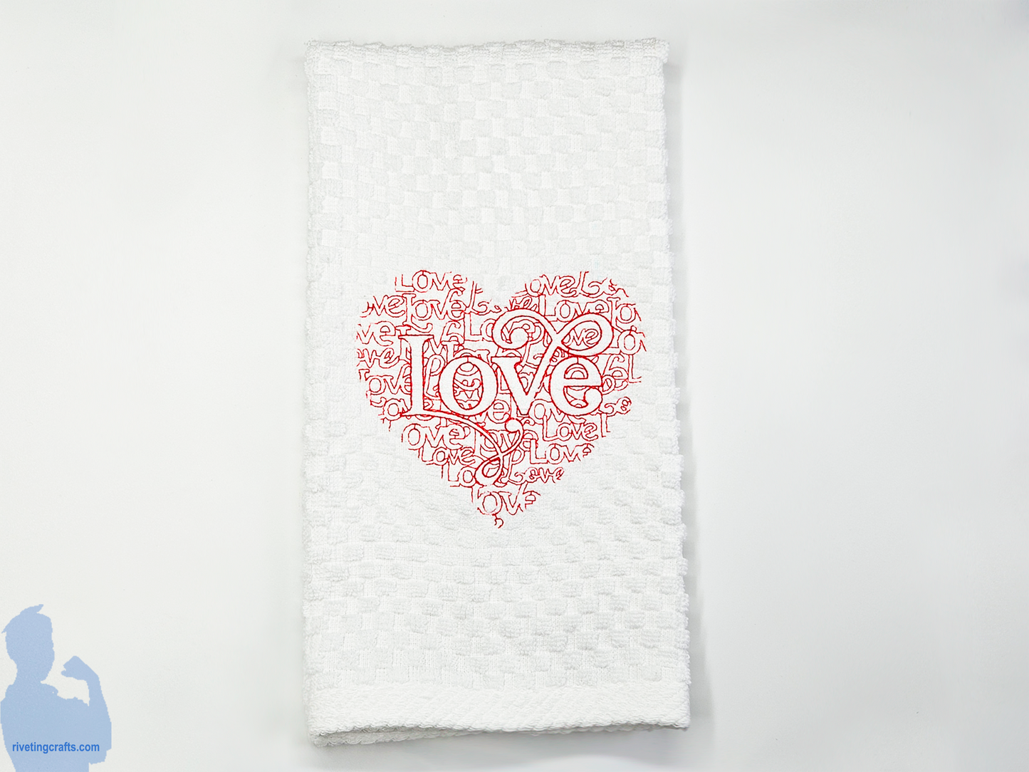 Love Heart Word Art Hand Towel