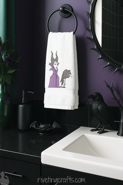 Maleficent Dark Fairy Crow Staff – Gothic Hand Towel