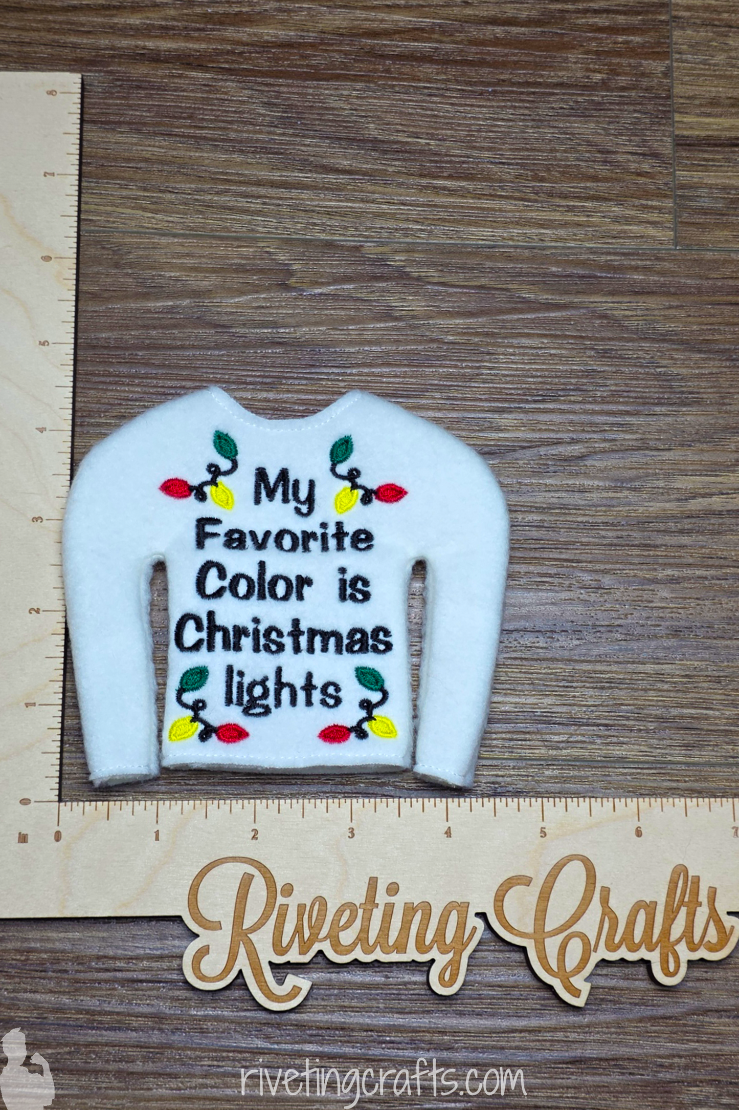 Sassy Christmas Lights Sweater for Holiday Scout - 12 inch Doll Clothes Prop Outfit