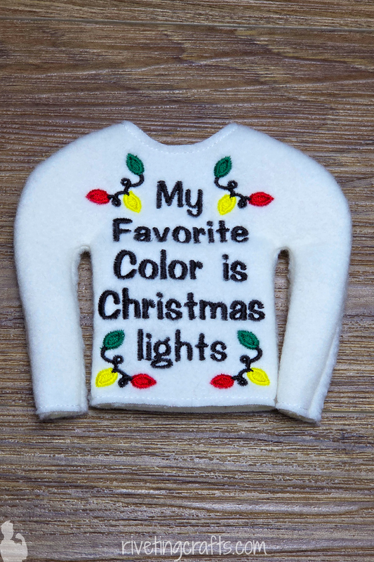 Sassy Christmas Lights Sweater for Holiday Scout - 12 inch Doll Clothes Prop Outfit