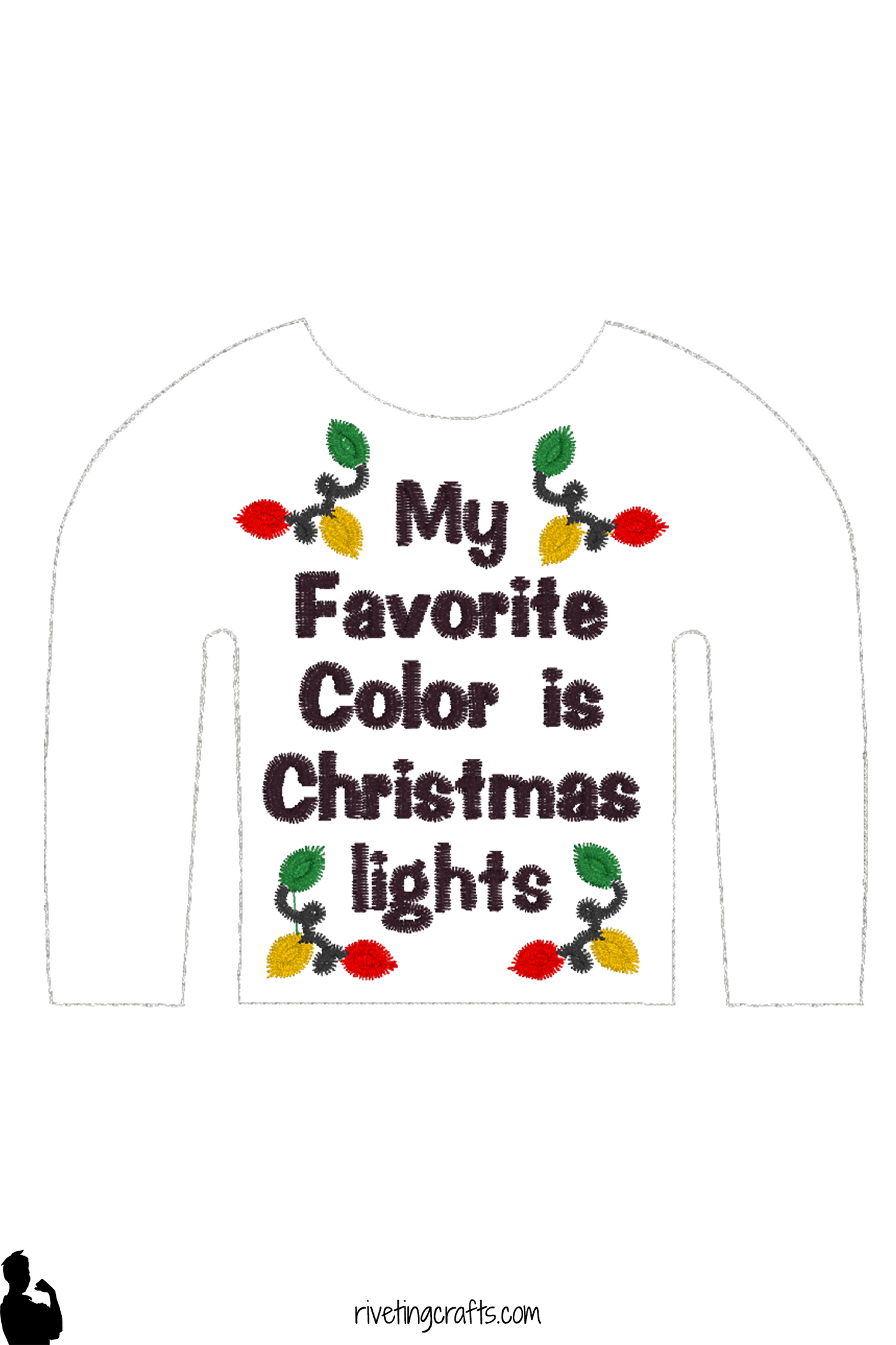 Sassy Christmas Lights Sweater for Holiday Scout - 12 inch Doll Clothes Prop Outfit