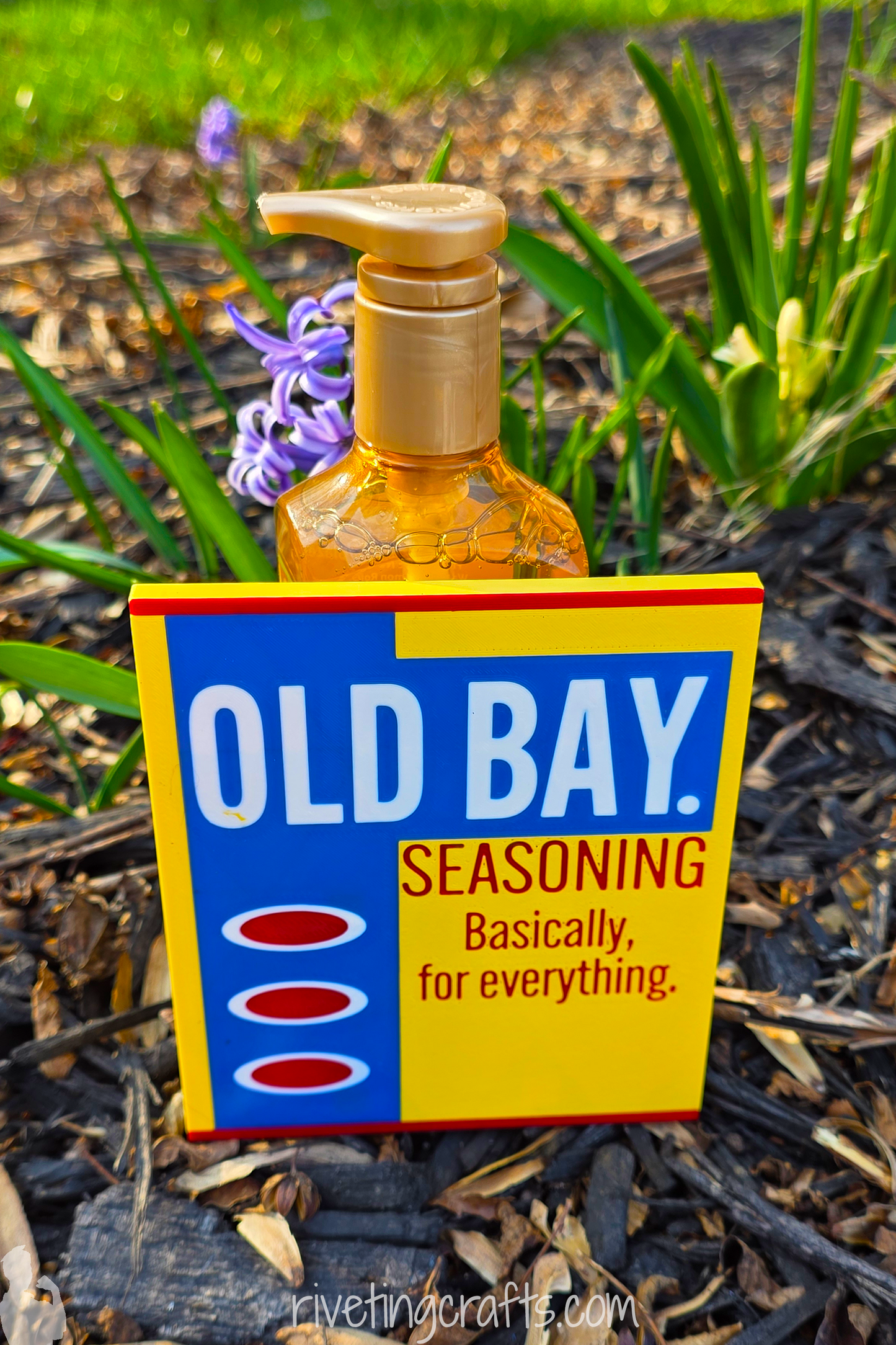 Old Bay Inspired Magnetic Soap Bottle Cover