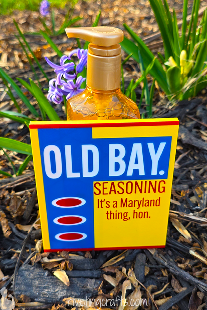 Old Bay Inspired Magnetic Soap Bottle Cover