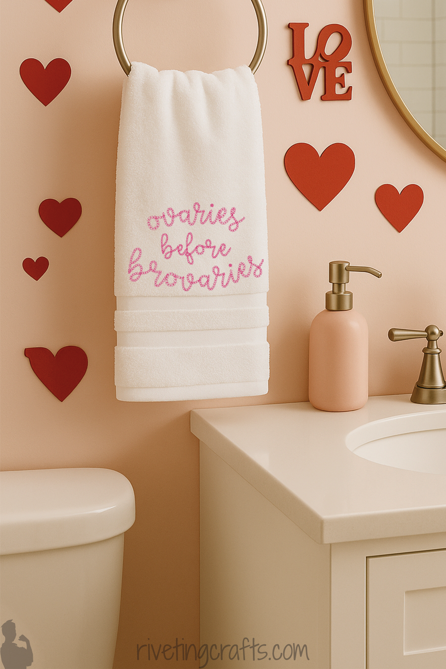 Sassy Galentine Ovaries Hand Towel – Matriarchy Rules