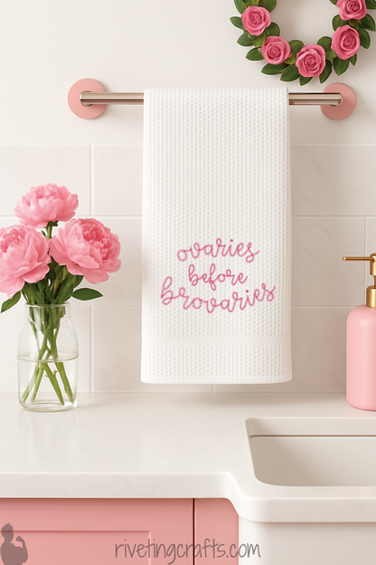 Sassy Galentine Ovaries Hand Towel – Matriarchy Rules
