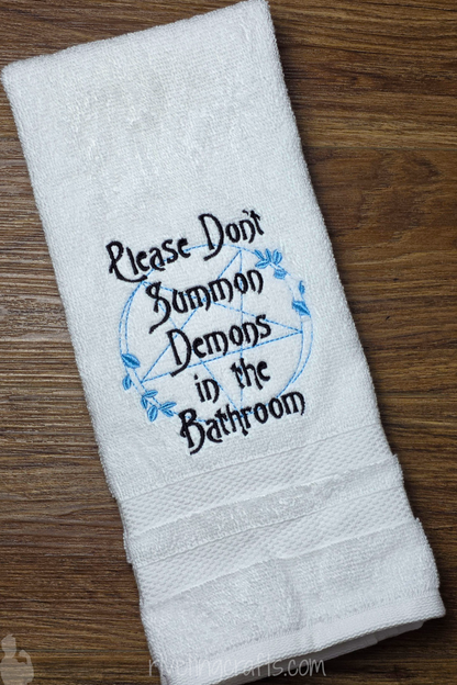 Demons, Witches, Pentagrams & Petals Hand Towel