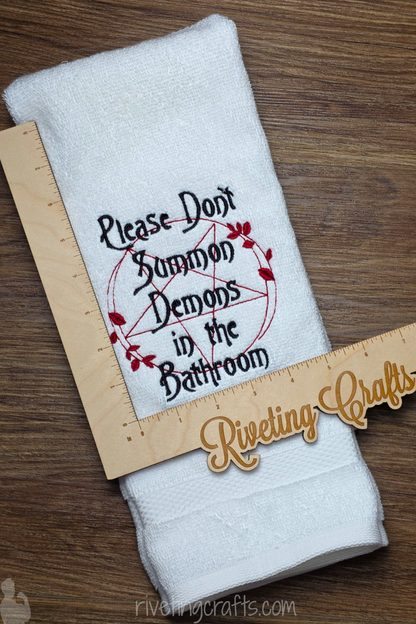 Demons, Witches, Pentagrams & Petals Hand Towel