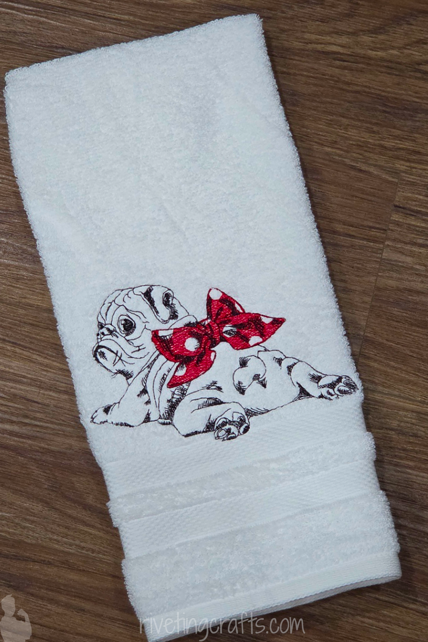 Bow Butt Puppy Hand Towel – Underbite Dog Design