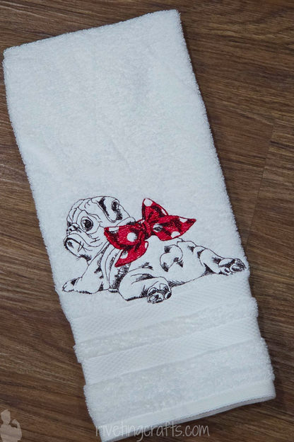 Bow Butt Puppy Hand Towel – Underbite Dog Design