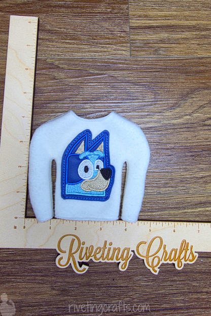 Bluey Elf Sweater – Tiny Trouble in a Big Heeler World