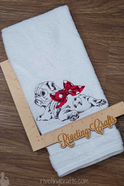 Bow Butt Puppy Hand Towel – Underbite Dog Design