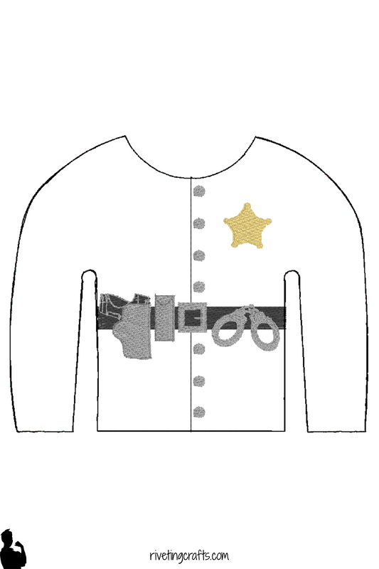 Funny Elf Sheriff Uniform with Embroidered Gold Star - Miniature Doll Christmas Costume Accessory