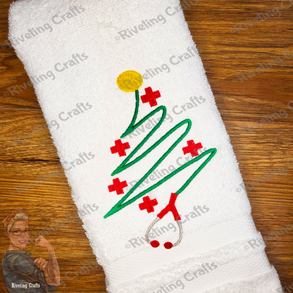 Stethoscope Christmas Tree Towel